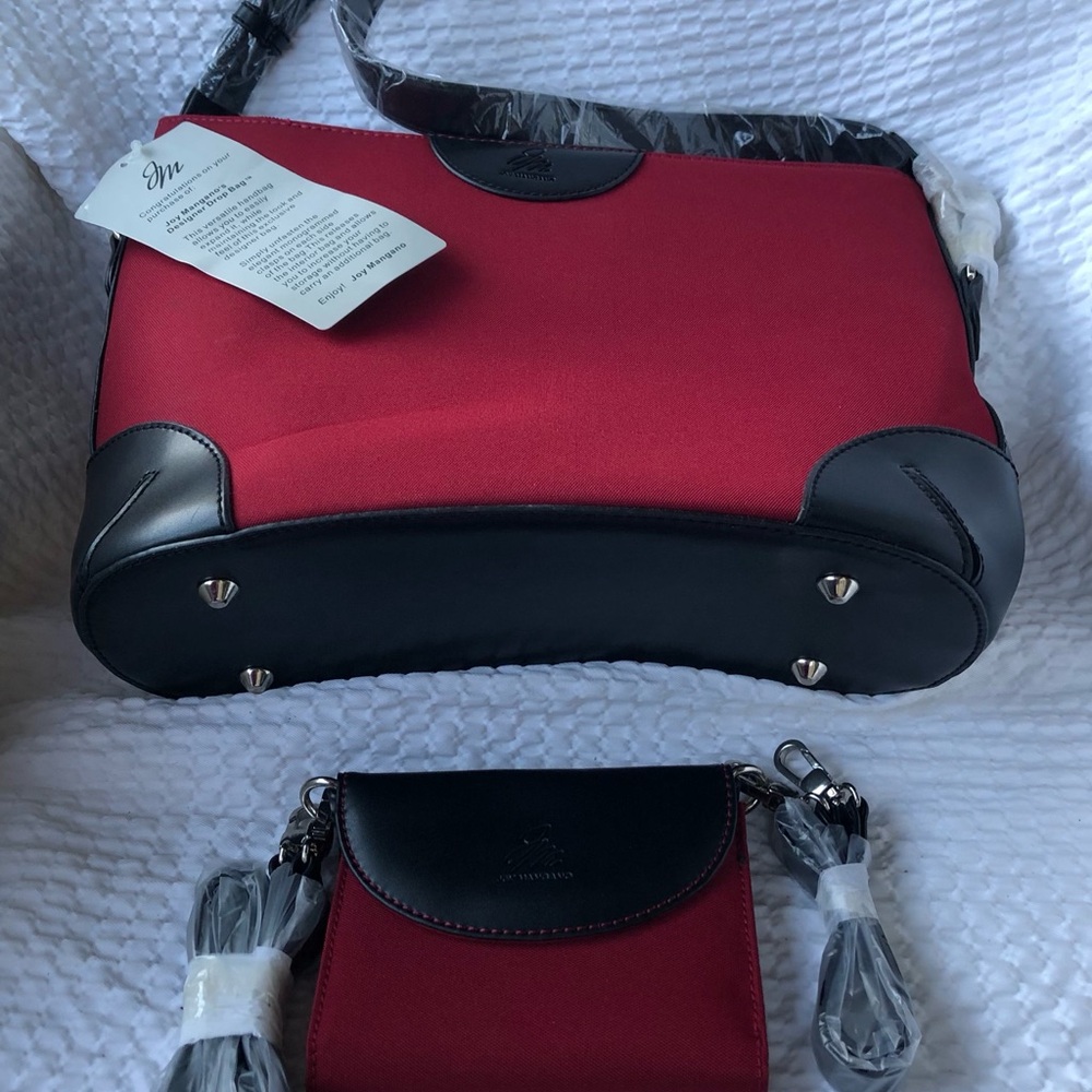 Joy Mangano’s Designer Drop Bag N.W.T. + Shoulder Mini Wallet Rich Red Color. - Picture 5 of 11